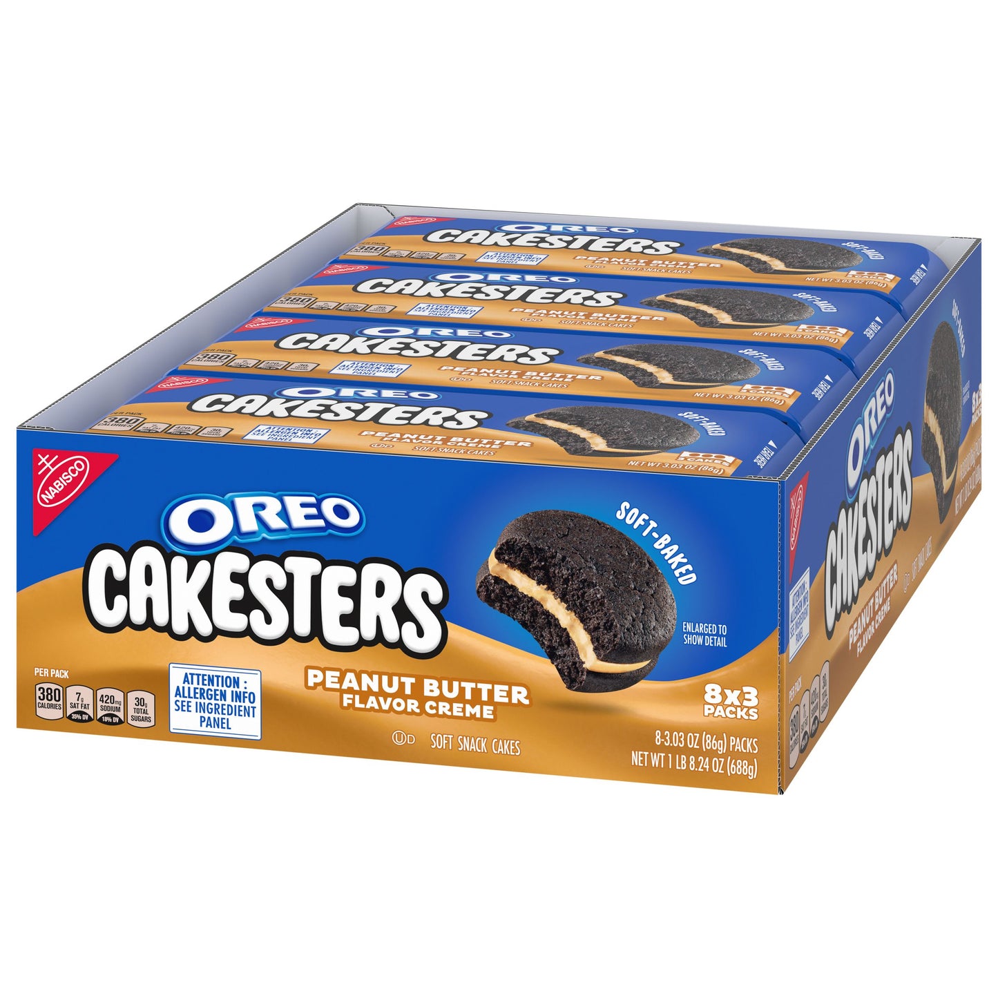 Oreo Cakesters Peanut Butter 3.03oz 8ct