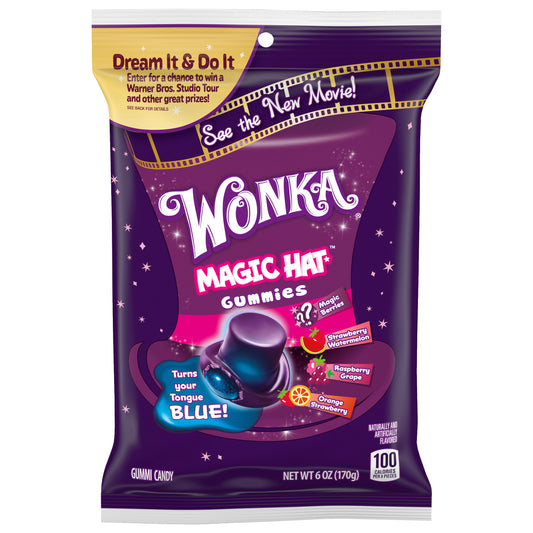 Wonka Large Pouch Mixed Flavors Magic Hat Gummies 6oz 8ct