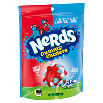 Nerds Gummy Clusters Berry Punch Rush Stand Up Bag 8oz 6ct