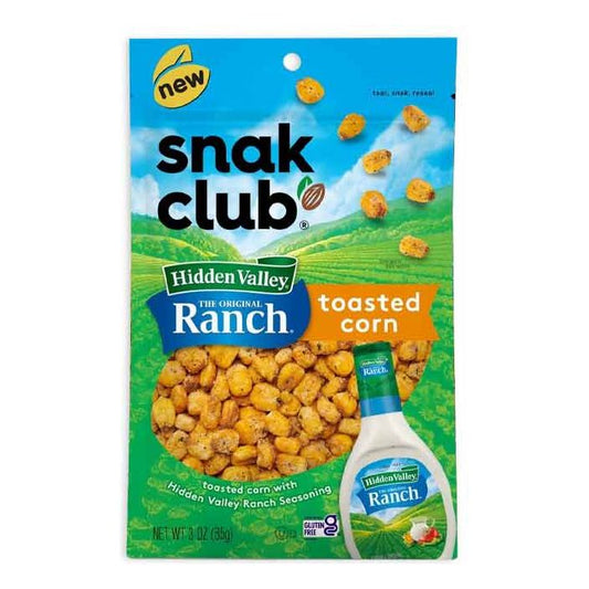 Snak Club Hidden Valley Ranch Toasted Corn Peg Bag 3oz 6ct