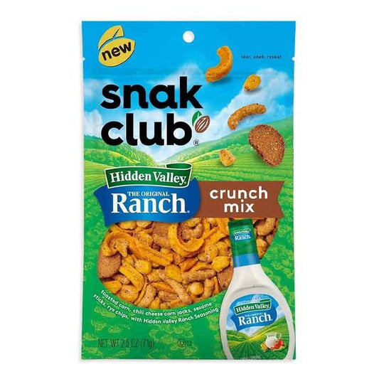 Snak Club Hidden Valley Ranch Crunch Mix Peg Bag 2.5oz 6ct
