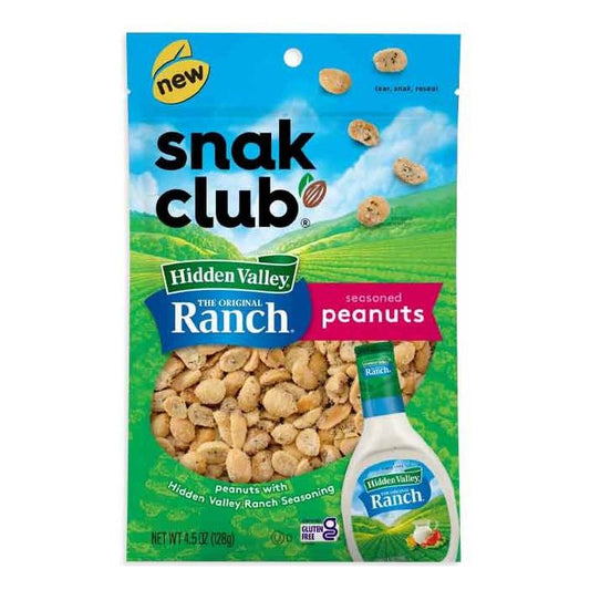 Snak Club Hidden Valley Ranch Peanut Peg Bag 4.5oz 6ct