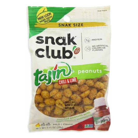 Snak Club Tajin Chili & Lime Peanuts Peg Bag 2.75oz 12ct