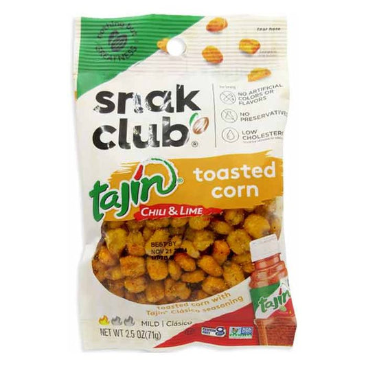 Snak Club Tajin Chili & Lime Toasted Corn Peg Bag 2.5oz 12ct