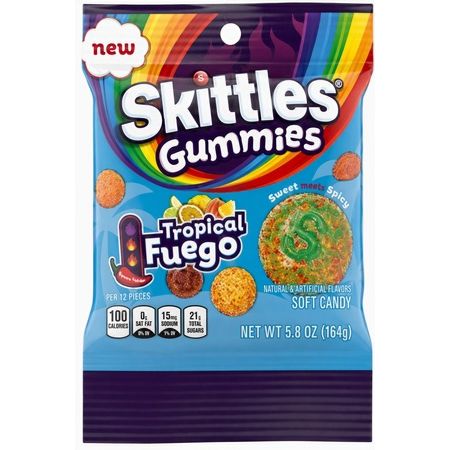 Skittles Gummies Tropical Fuego Peg 5.8oz 12ct