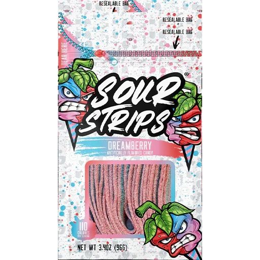 Sour Strips Peg Bag Dreamberry 3.4oz 12ct