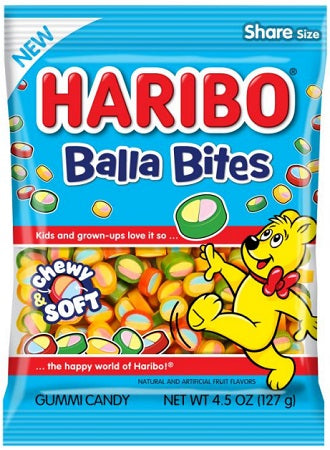 Haribo Balla Bites Peg Bag 4.5oz 12ct