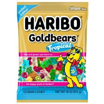 Haribo Gold Bears Tropical Peg Bag 4oz 12ct