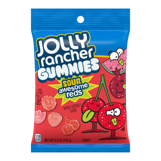 Jolly Rancher Gummies Sour Awesome Reds Peg Bag 6.5oz 12ct