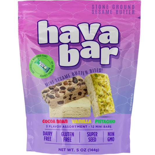 Hava Bar Mini Assorted Halva Bars Peg Bag 5.1oz 6ct