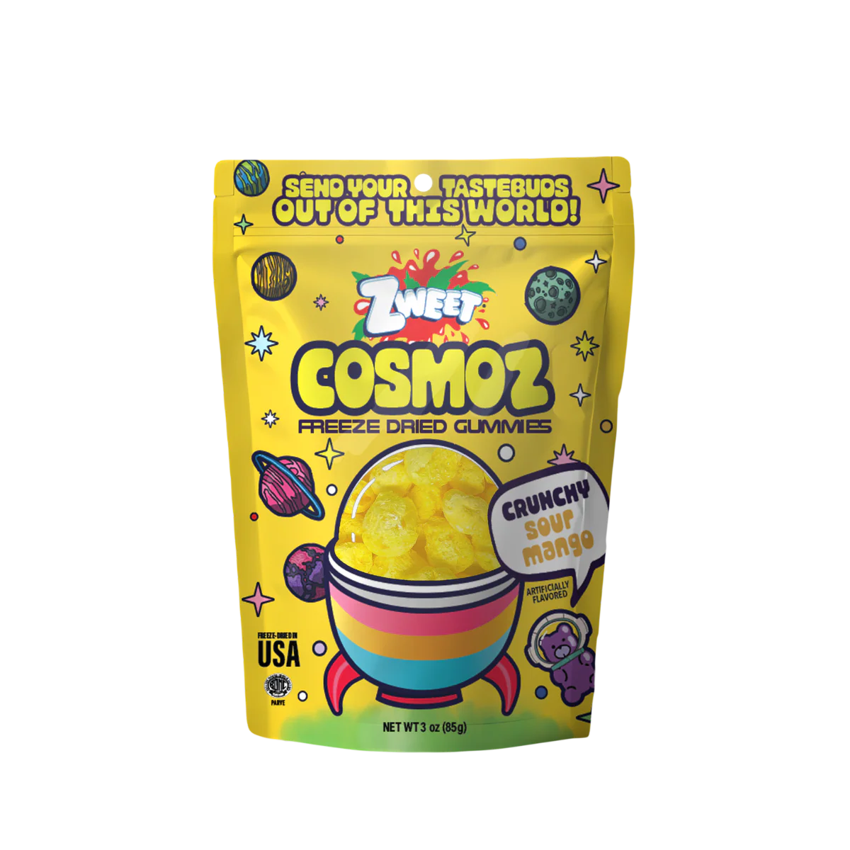 Zweet Cosmas Freeze Dried Sour Mango (Halal & Kosher Certified) 85g 12ct
