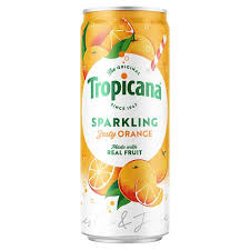 Tropicana The Original Sparkling Zesty Orange Juice Drink 250ml 12ct (UK) (Shipping Extra, Click for Details)