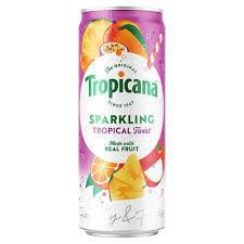 Tropicana Sparkling Tropical Twist Juice Drink 250ml 12ct (UK) (Shipping Extra, Click for Details)