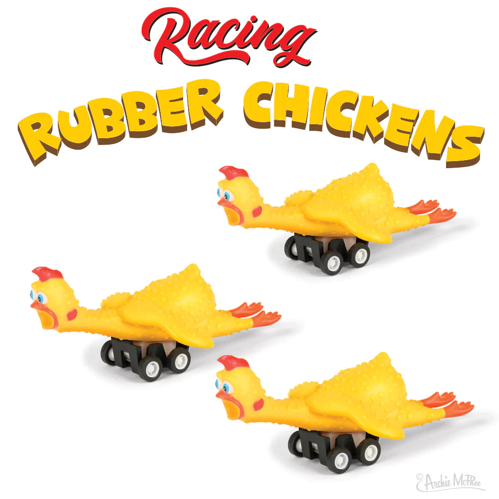Archie McPhee Racing Rubber Chicken Toy 24ct