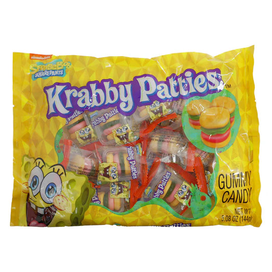 Spongebob Squarepants Krabby Patties Gummy Candy 16 pcs 5.08oz. Bag 12ct