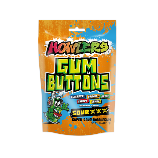 Alberts Howlers Sour Gum Buttons 1.66oz 12ct