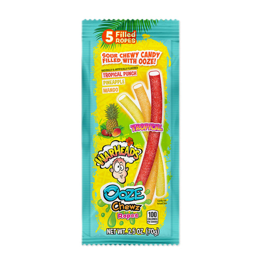 Warheads Ooze Chewz Ropes Tropical 2.5oz 12ct