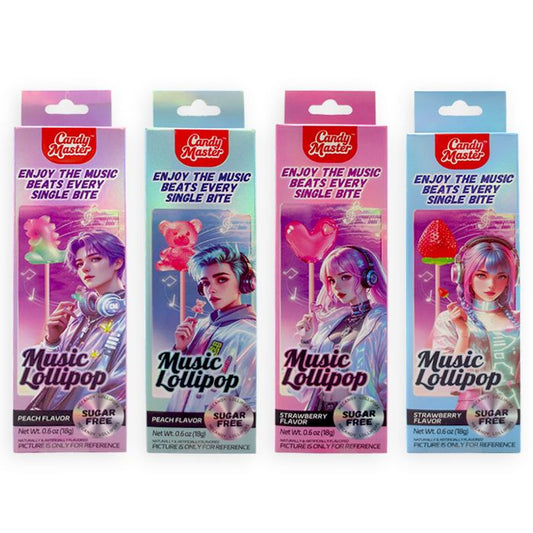 4D Musical Lollipops Assorted Strawberry & Peach 0.6oz 8ct