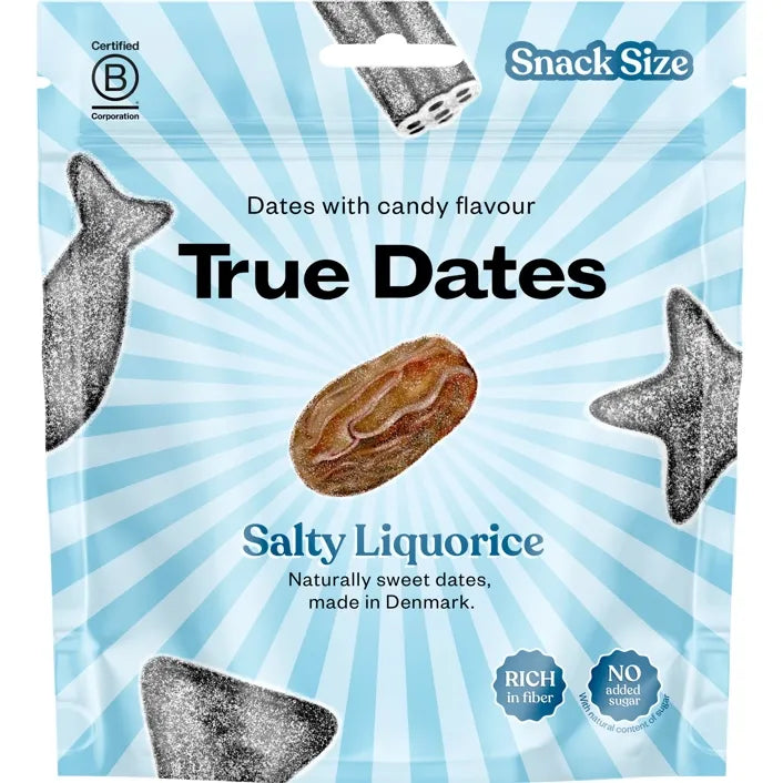 True Dates Salty Liquorice 70g 12ct (Sweden)