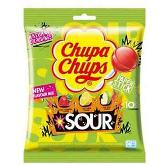 Chupa Chups Sours 10pcs Peg Bag 120g 12ct (Europe)
