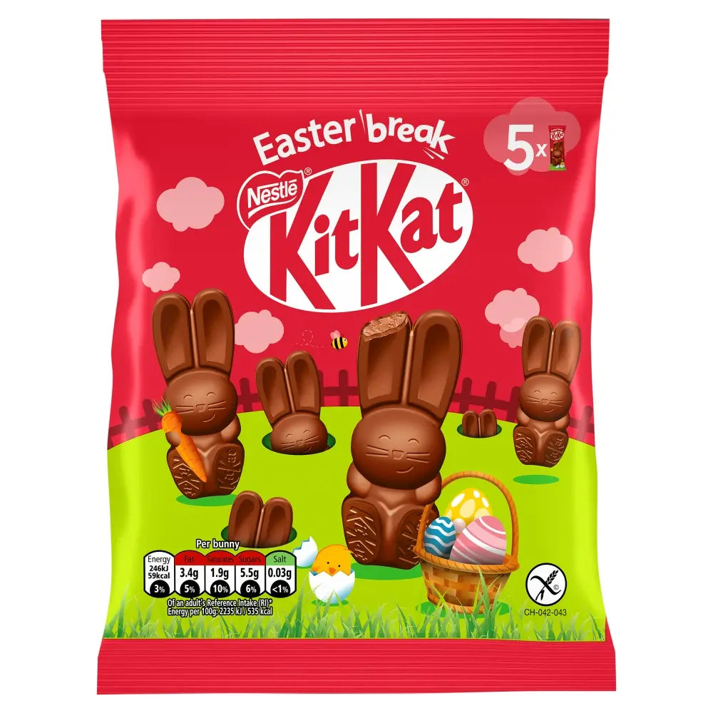Kit Kat Bunny Milk Chocolate Easter Figure Sharing Bag 55g 12ct (UK)