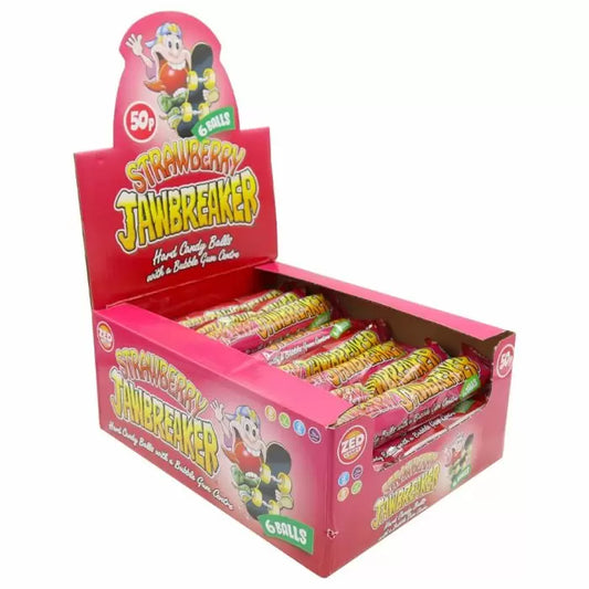 Zed Candy Strawberry Jawbreaker 6 Ball Pack 49.5g 24ct (UK)