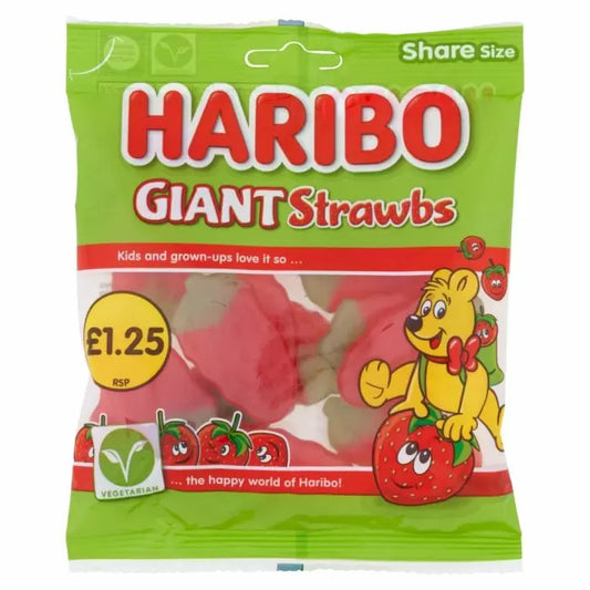 Haribo Giant Strawbs 140g 12ct (UK)
