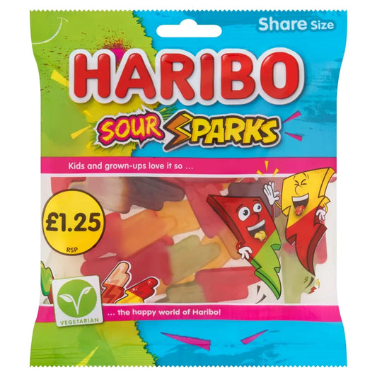 Haribo Sour Sparks Bag 140g 12ct (UK)