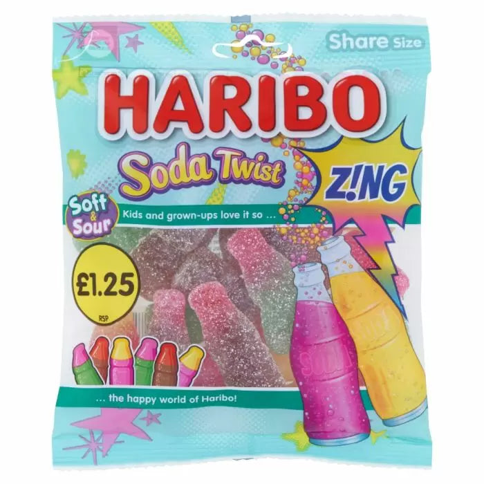 Haribo Soda Twist Zing 160g 12ct (UK)
