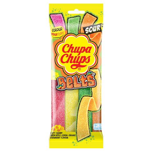 Chupa Chups Sour Mixed Belts Peg Bag 90g 18ct (UK)