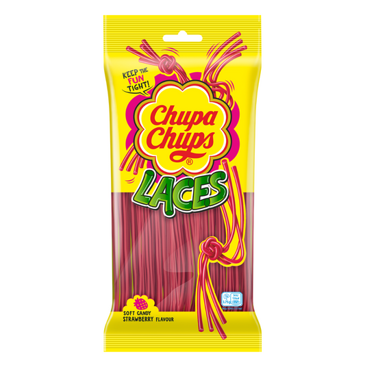 Chupa Chups Strawberry Laces Peg Bag 90g 18ct (UK)