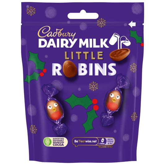 Cadbury Dairy Milk Christmas Little Robins Chocolate Bag 77g 20ct (UK)