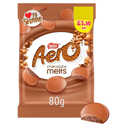 Aero Melts Milk Chocolate Sharing Bag 80g 12ct (UK)