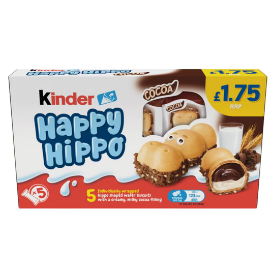 Kinder Happy Hippo Chocolate Cream Biscuits 5 Pack 10ct (UK)