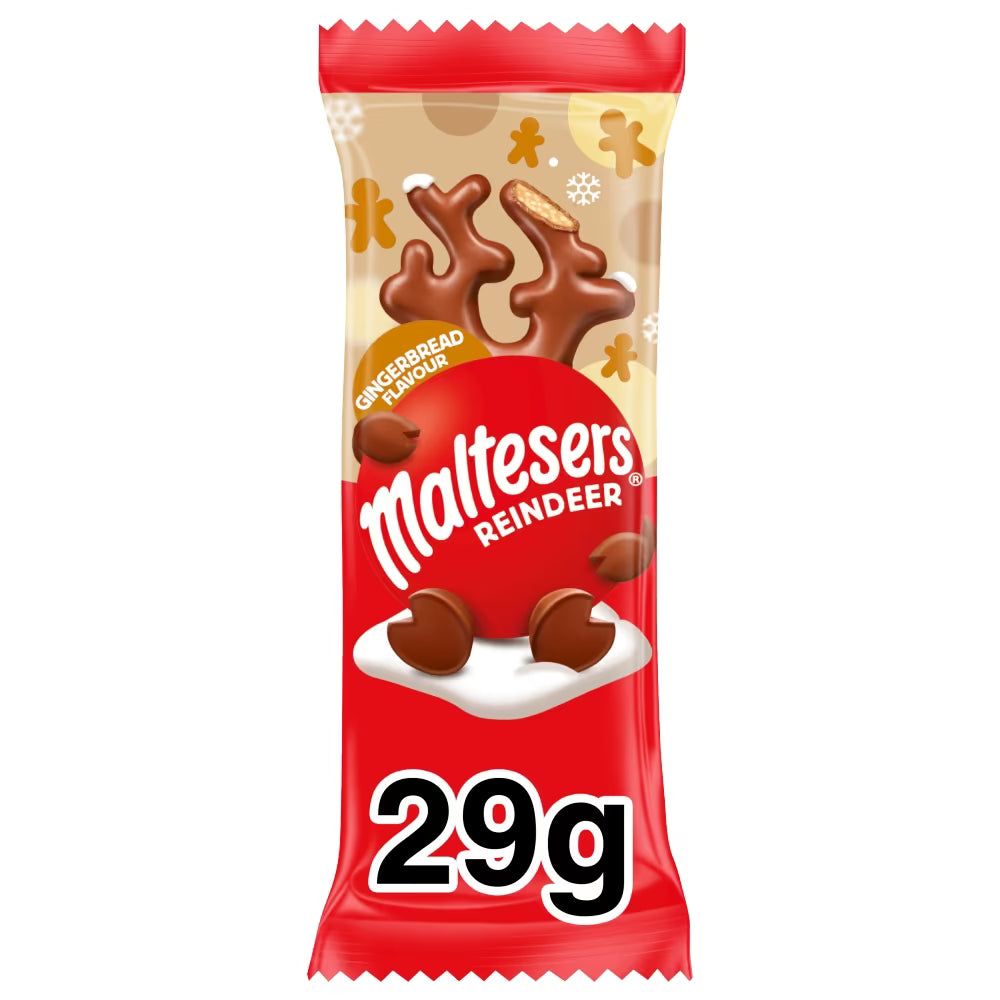 Maltesers Reindeer Gingerbread Chocolate Christmas Treat 29g 32ct (UK)