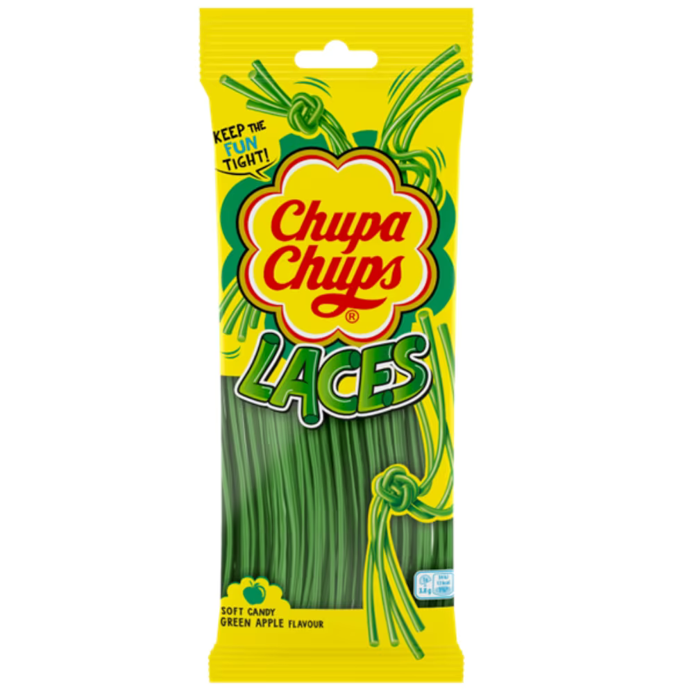Chupa Chups Apple Laces Peg Bag 90g 18ct (UK)