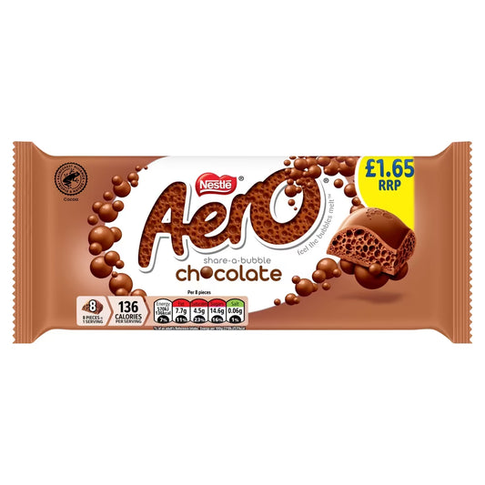 Aero Milk Chocolate Sharing Bar 90g 15ct (UK)