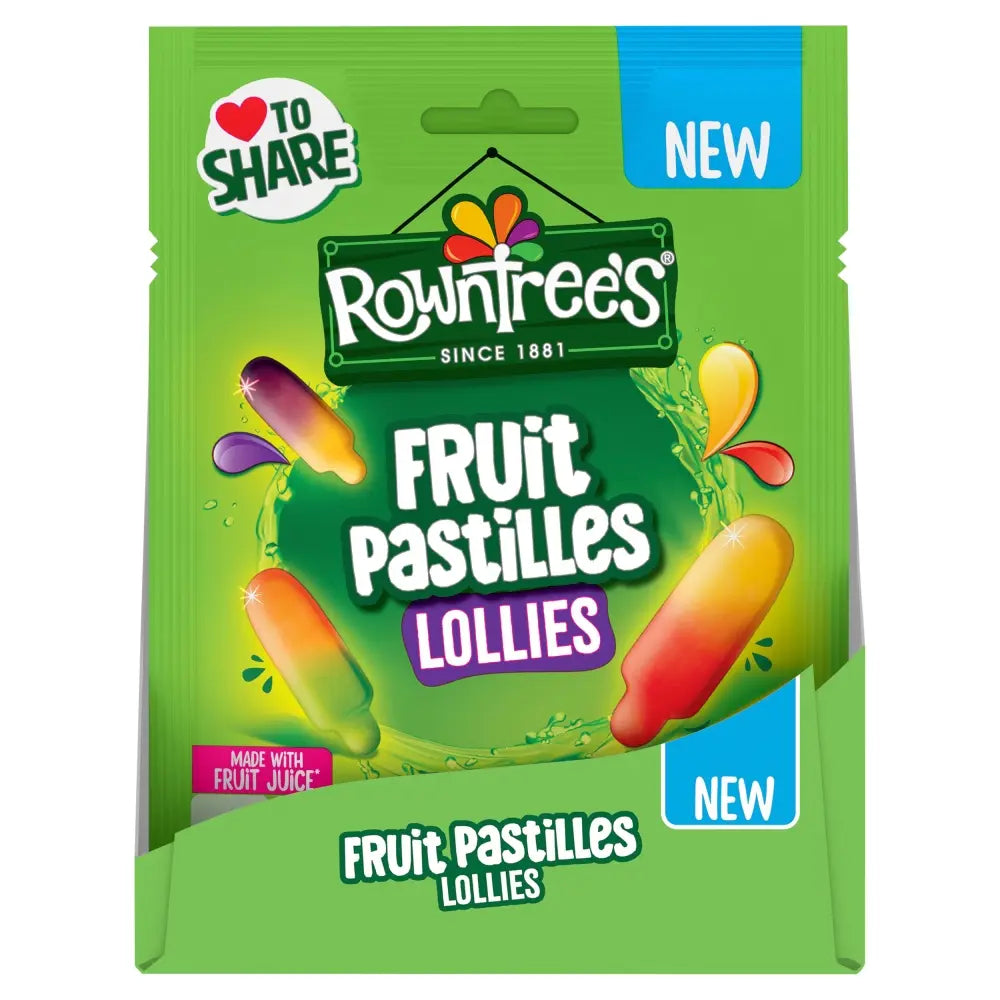 Rowntree's Lollies Fruit Pastilles Sweets Bag 130g 9ct (UK)