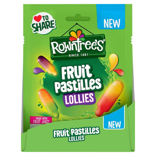 Rowntree's Lollies Fruit Pastilles Sweets Bag 130g 9ct (UK)