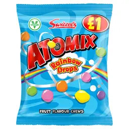 Swizzels Atomix Rainbow Drops Fruit Flavour Chews 100g 12ct (UK)