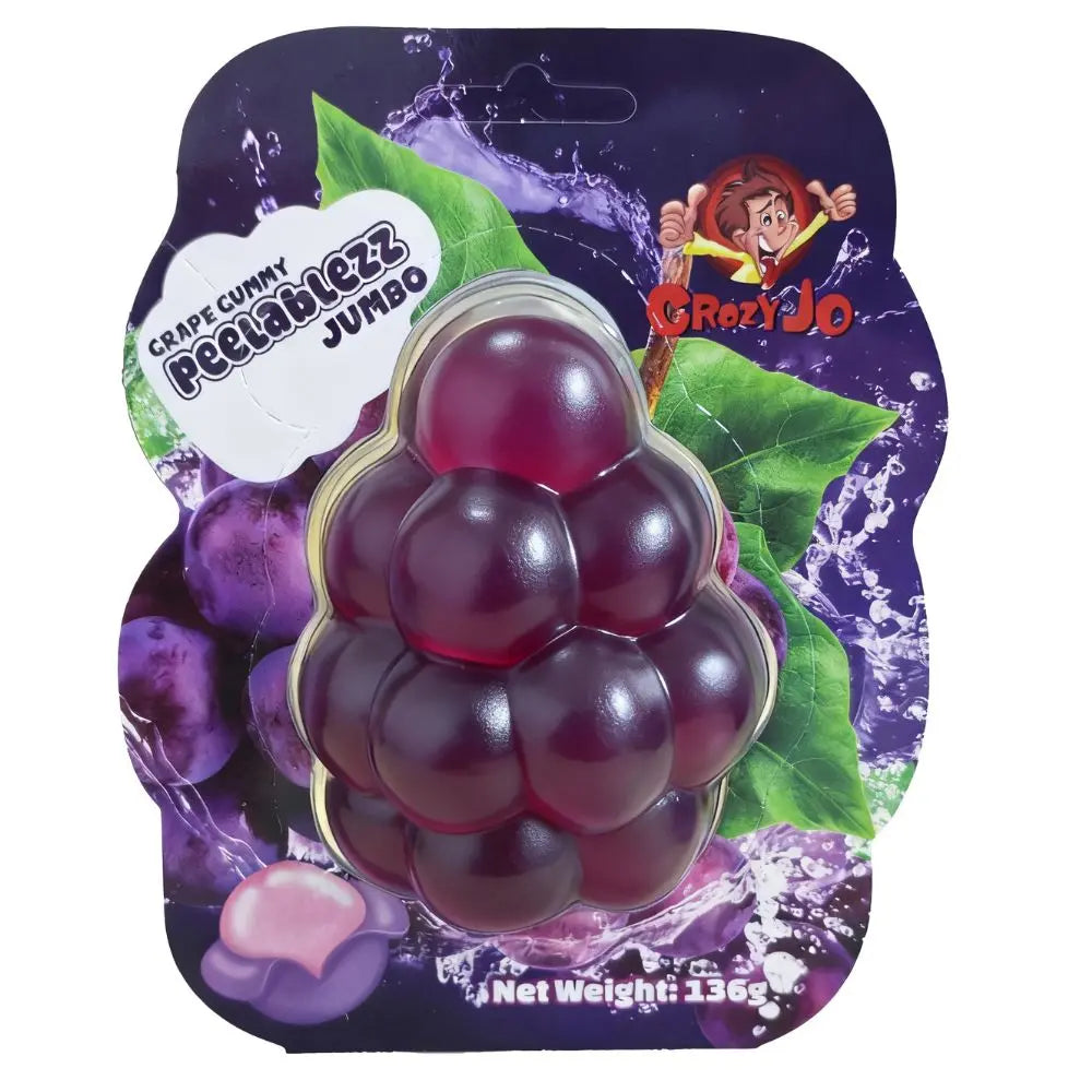 Crazy Jo Peelablezz Jumbo Grape Gummy 136g 12ct (UK)