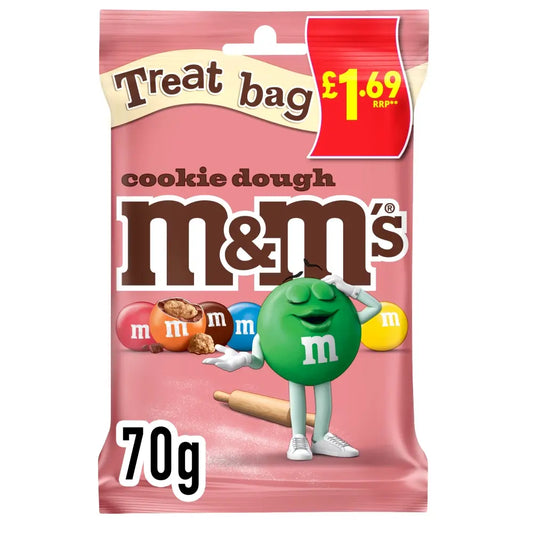 M&M's Cookie Dough Milk Chocolate Bag 70g 16ct (UK)