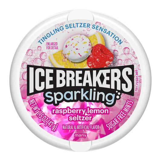 Ice Breakers Sparkling Raspberry Lemon Seltzer Flavored Mints 8ct