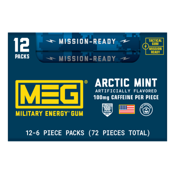 MEG Military Energy Gum Blister Packs Arctic Mint 12ct