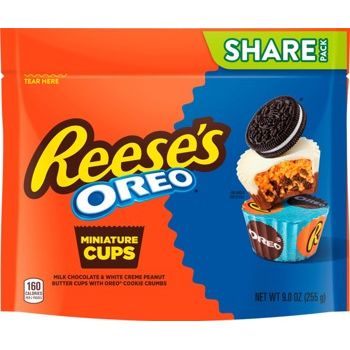 Reese's Oreo Creme Cups Filled Peanut Butter & Oreo Cookies Pieces Miniatures 9oz 8ct