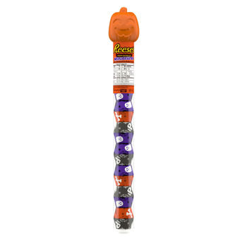 Cane Filled With Reese's Milk Chocolate Peanut Butter Cup Miniatures With Halloween Foils and Pumpkin Topper  2.17oz 12ct