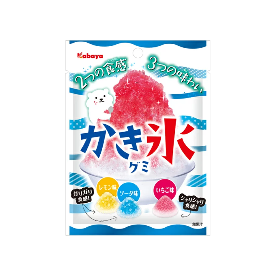 Kabaya Shaved Ice Gummy Soda/Lemon/Strawberry 55g 10ct (Japan)