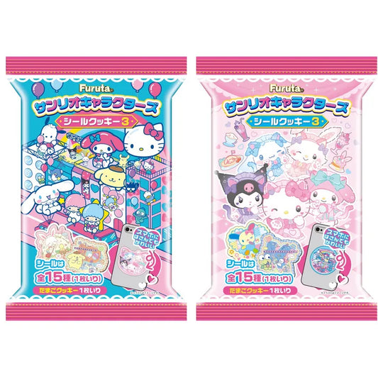 Furuta Sanrio Characters Cookie with Sticker 3 16g 10ct (Japan)