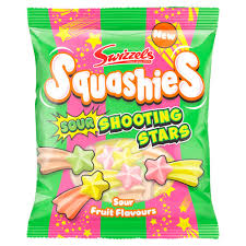 Swizzels Squashies Sour Shooting Stars 100g 12ct (UK)