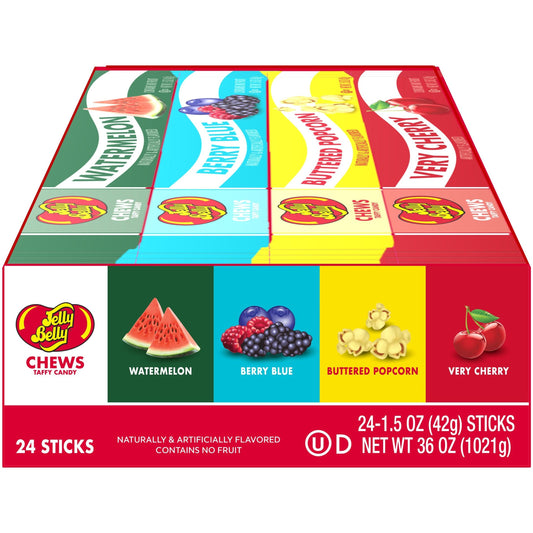 Jelly Belly Chews Assorted Flavors 1.5oz 24ct
